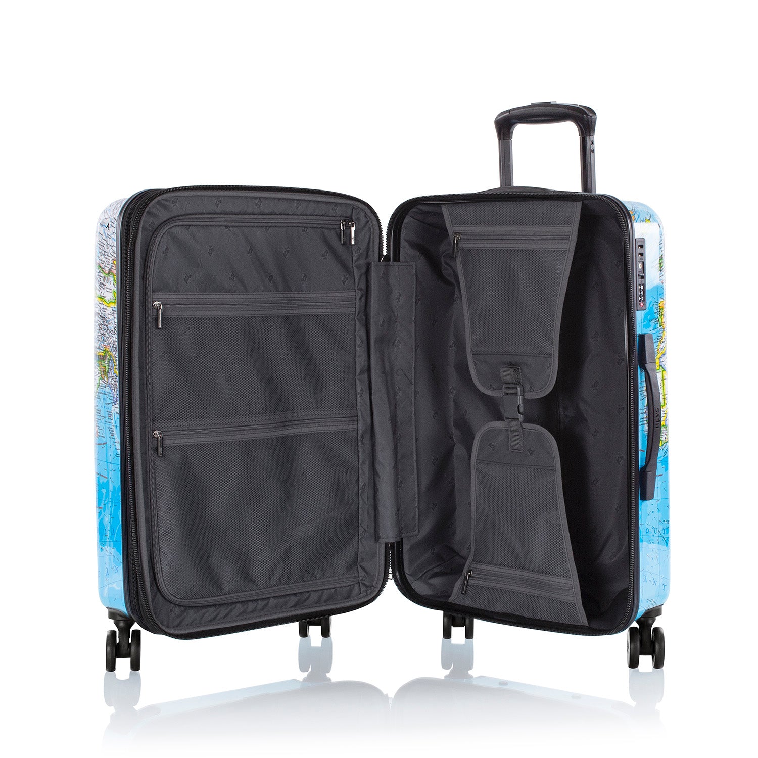 Journey 3G 26 Inch Fashion Spinner® Luggage - Blue Map - Image 8