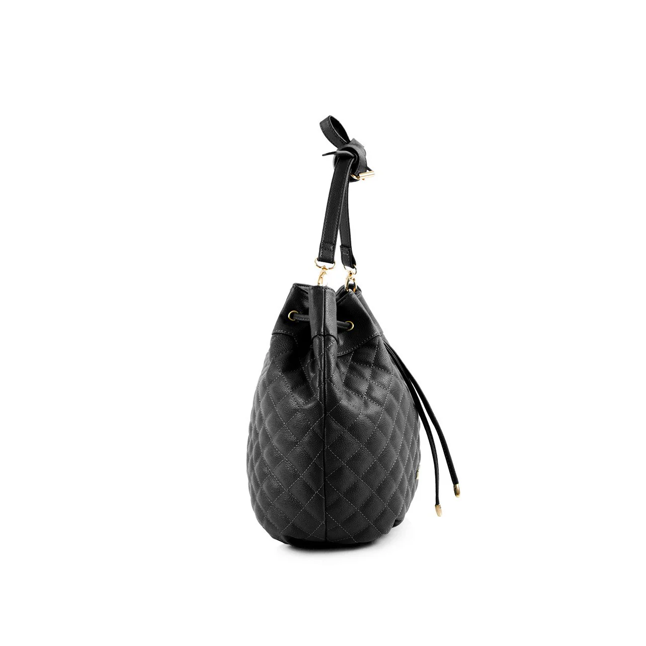 La Mode Quilted Drawstring - Black - Image 3
