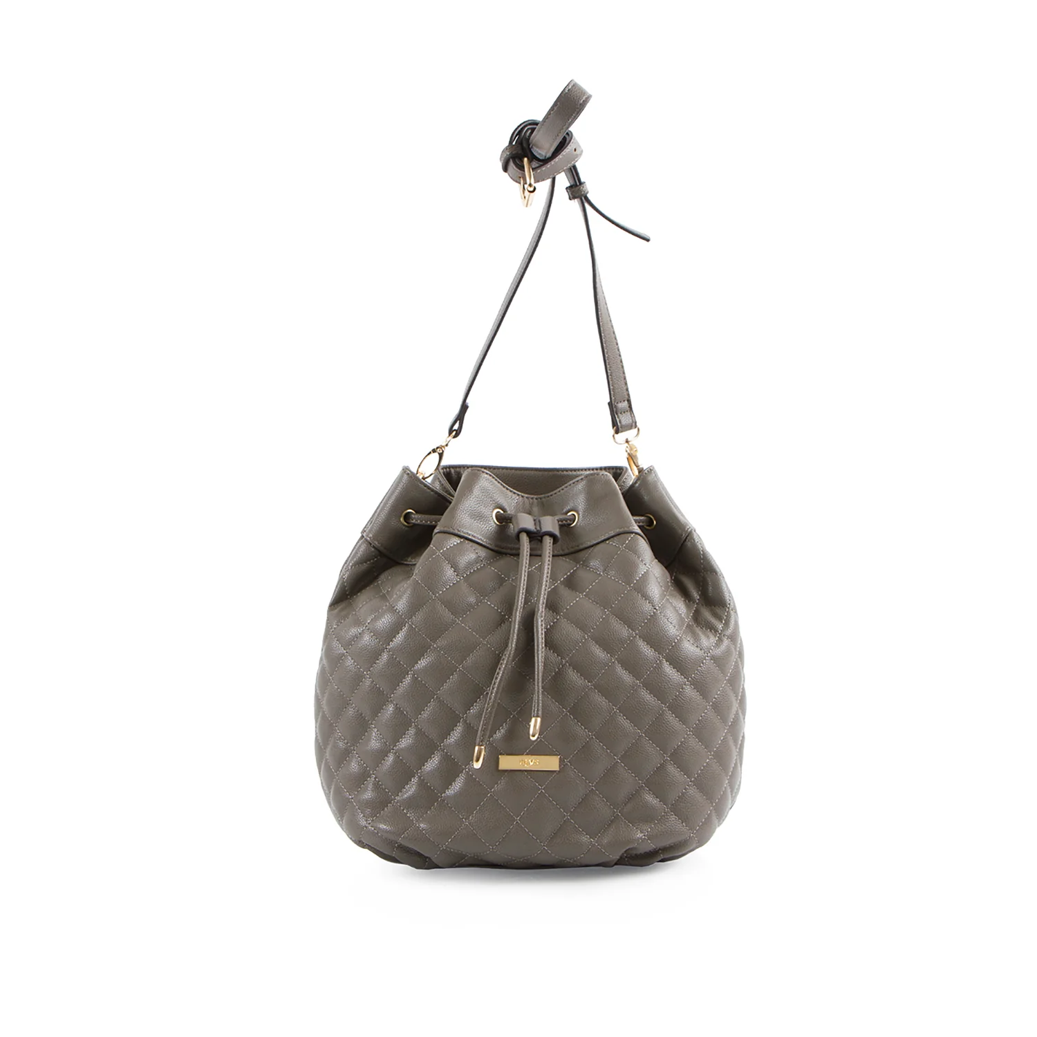 La Mode Square Quilted Drawstring - Grey - Image 3