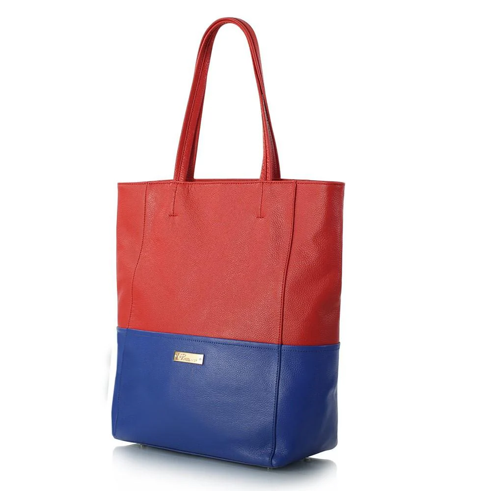 Saint-Tropez Colour Blocked Tote - Poppy/Periwinkle - Image 2