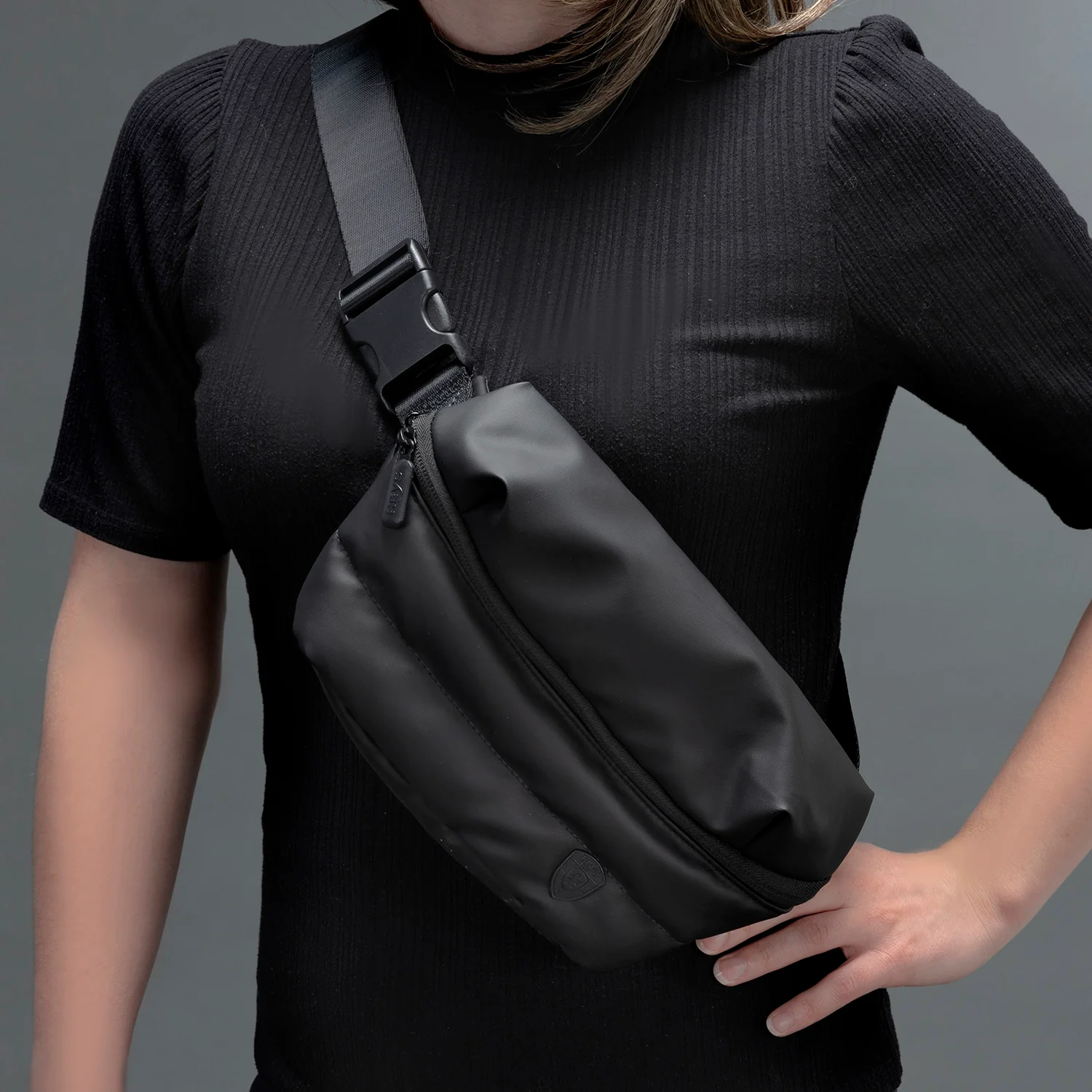 The Puffer Mini Waist Bag - Black - Image 3