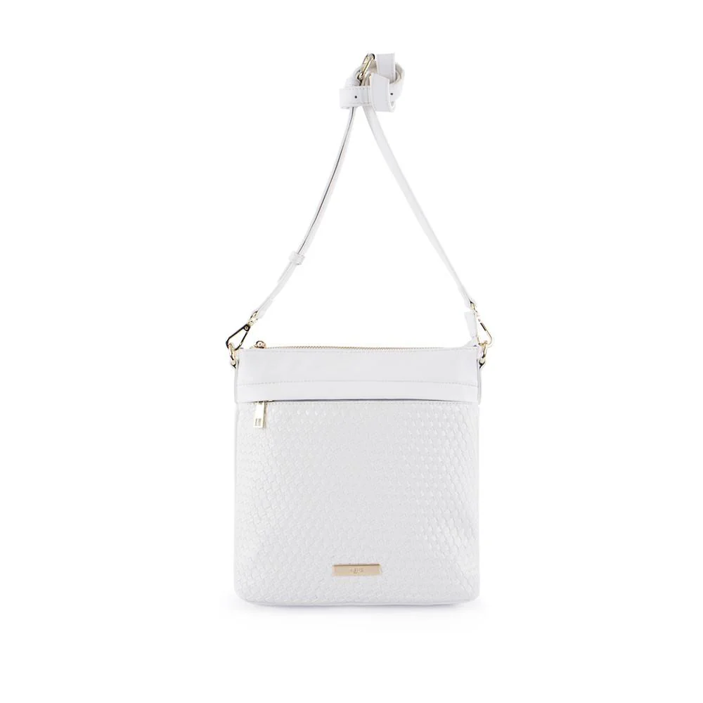 True Blue Woven Crossbody - White - Image 2